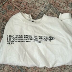 Crew sweatshirt with bible verse